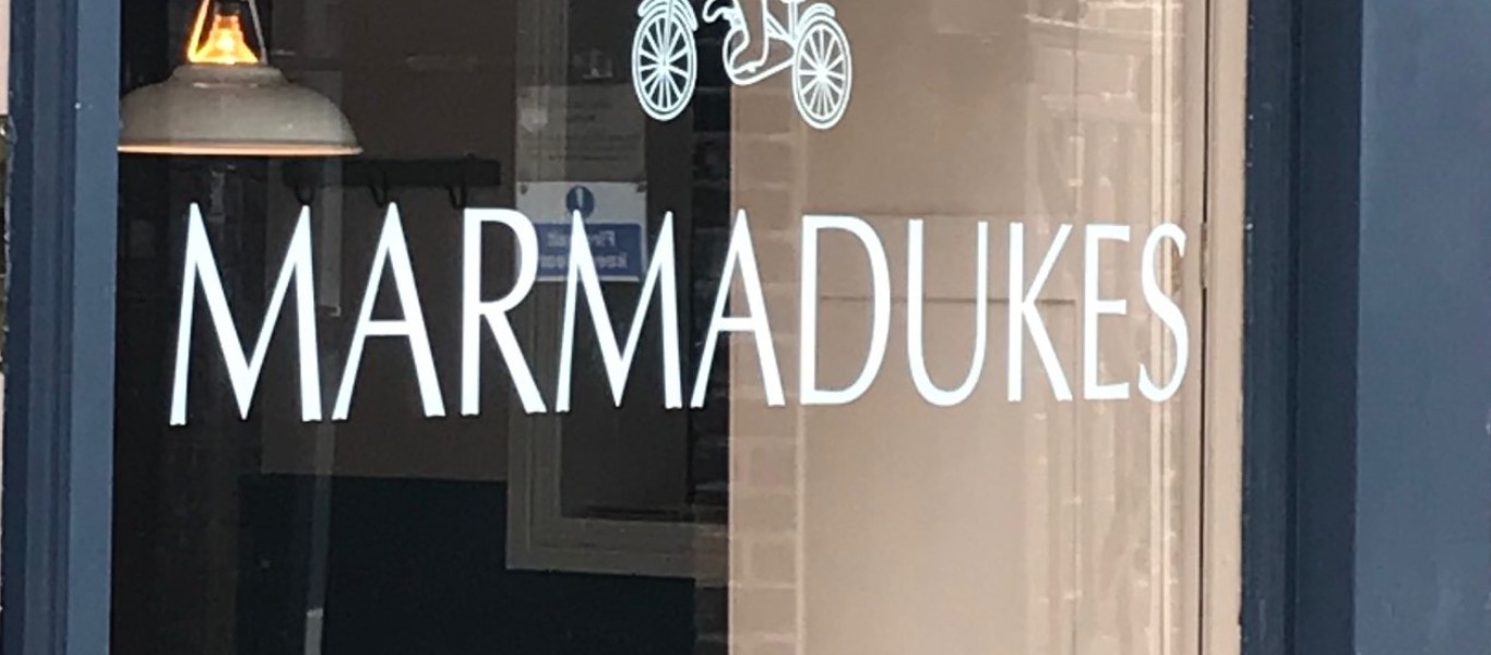 Marmadukes logo on window